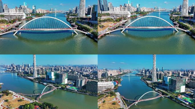 广州海心桥航拍2022年2月最新御3拍摄