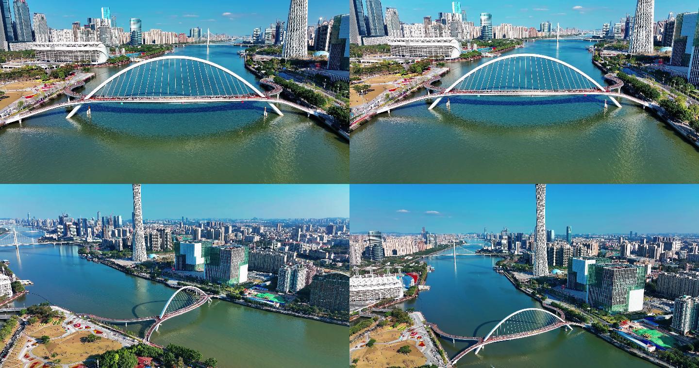 广州海心桥航拍2022年2月最新御3拍摄