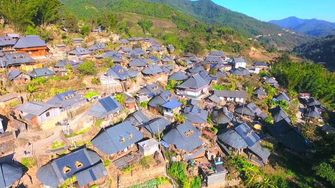 佤族村落航拍