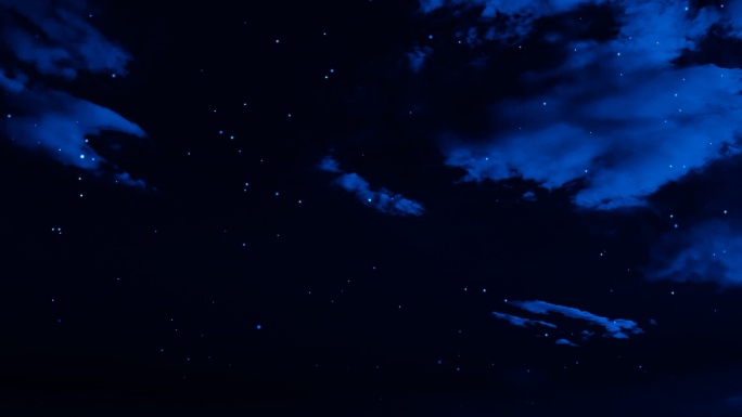 【HD天空】星空闪亮蓝色云层夜晚繁星夜空