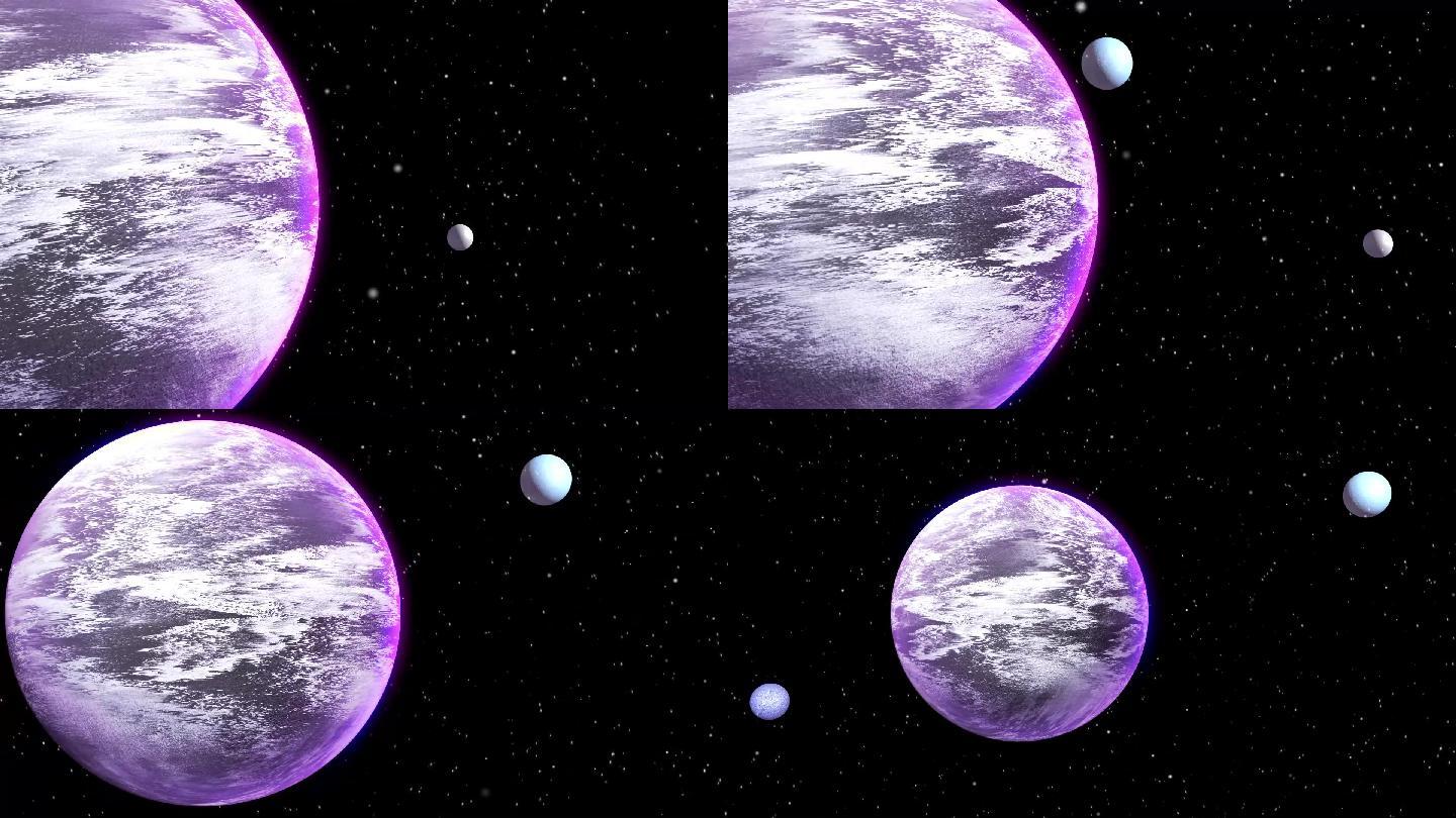 宇宙星空紫色大气太空背景视频pr素材模板
