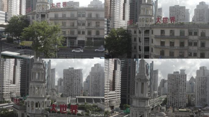 4K-log-航拍上海大世界游乐中心