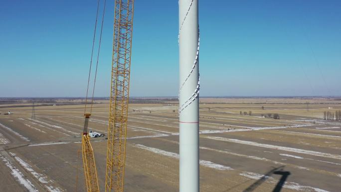 4K航拍风机风电新能源安装