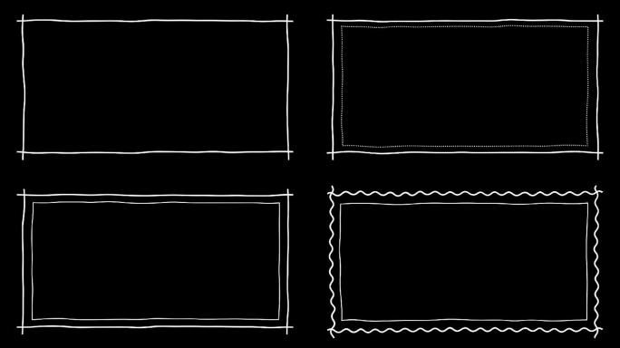 4款简洁手绘边框