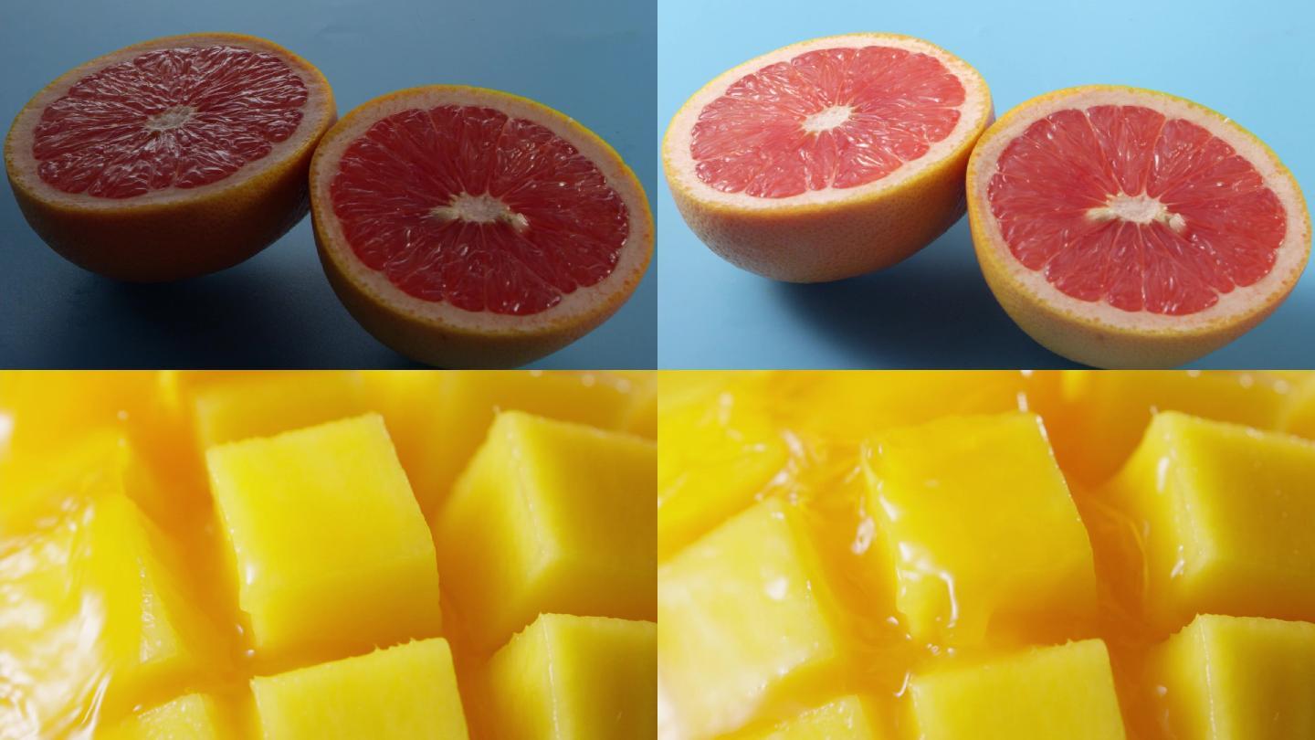 西柚与芒果水果展示