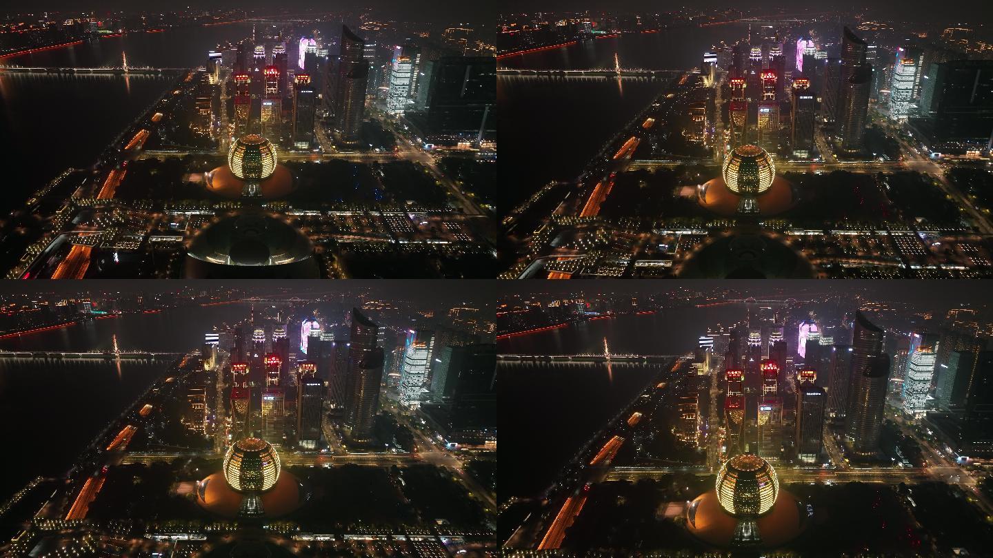 钱江新城夜景航拍