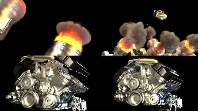 发动机活塞3D动画