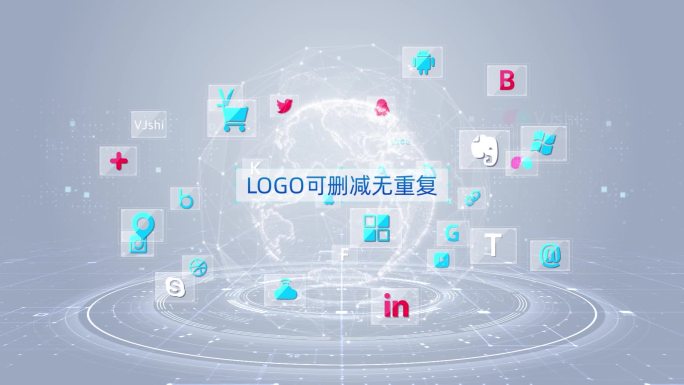 无插件震撼大气科技地球多LOGOAE模板