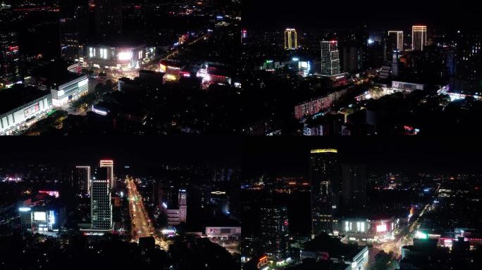 马鞍山城市夜景延时航拍大景亮化繁华视频