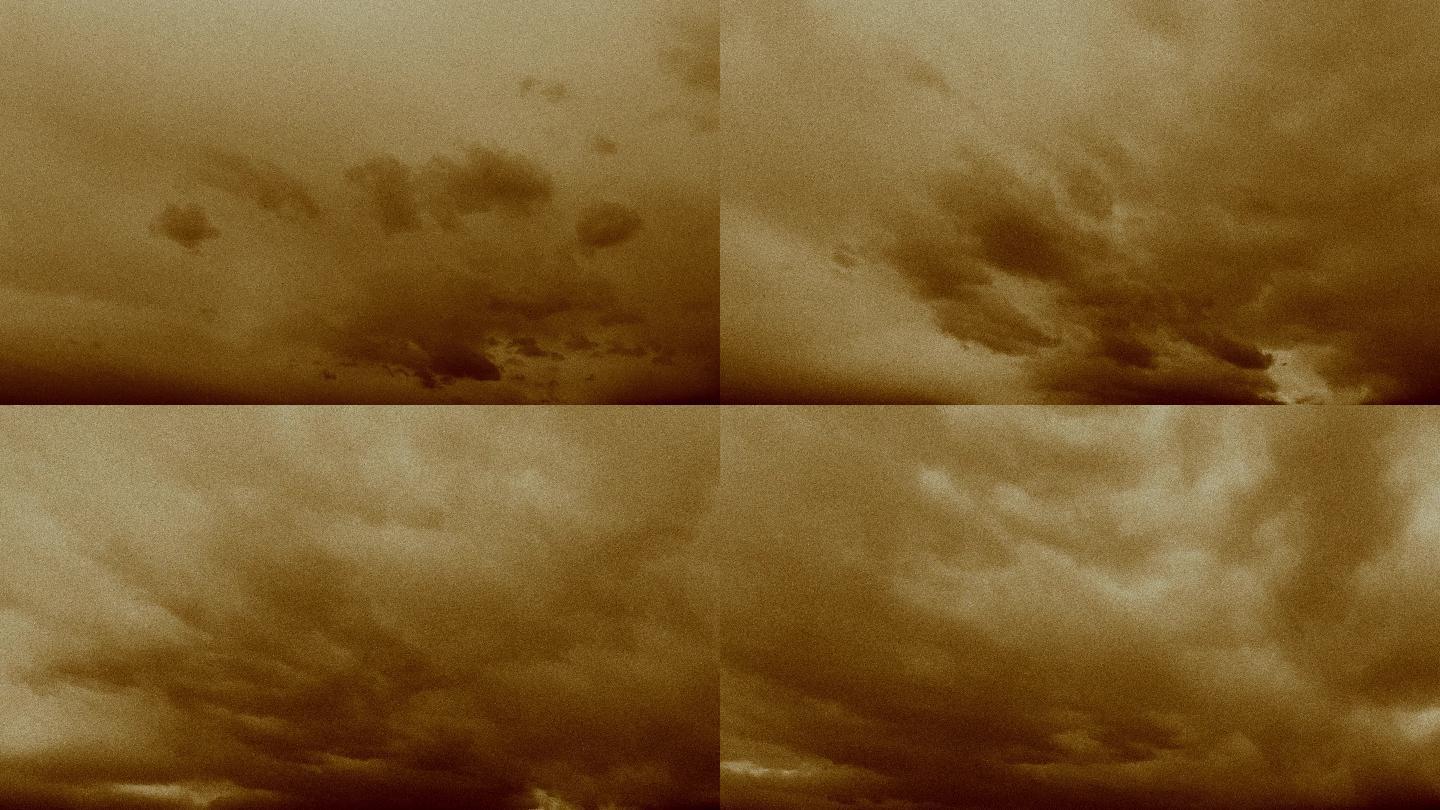 【HD天空】昏黄风暴极端沙尘天气黄沙漫天