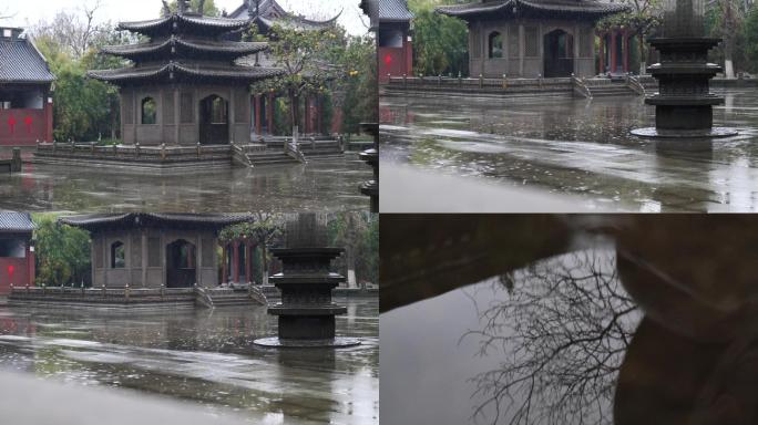 杭州钱王祠下雨-江南雨-江南烟雨