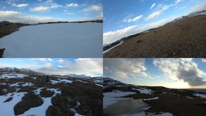 川西川藏线雪山骑行摩托极限运动风景