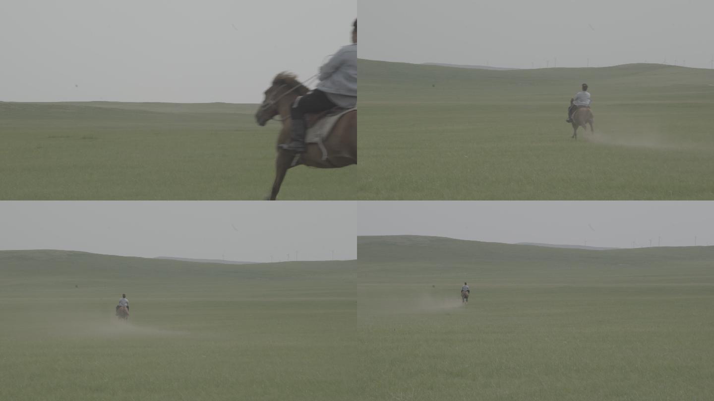 实拍内蒙古大草原骑马