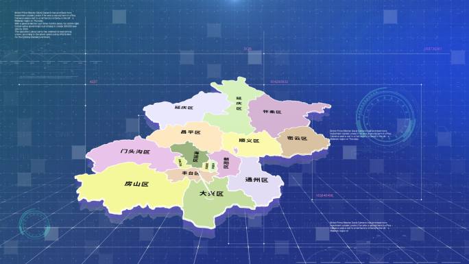 原创北京地图科技模板