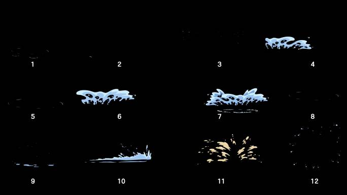 12种卡通水花【带通道 带音效】