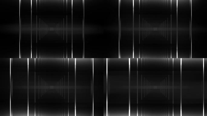 【4K时尚背景】黑白科幻时空矩形抽象幻影