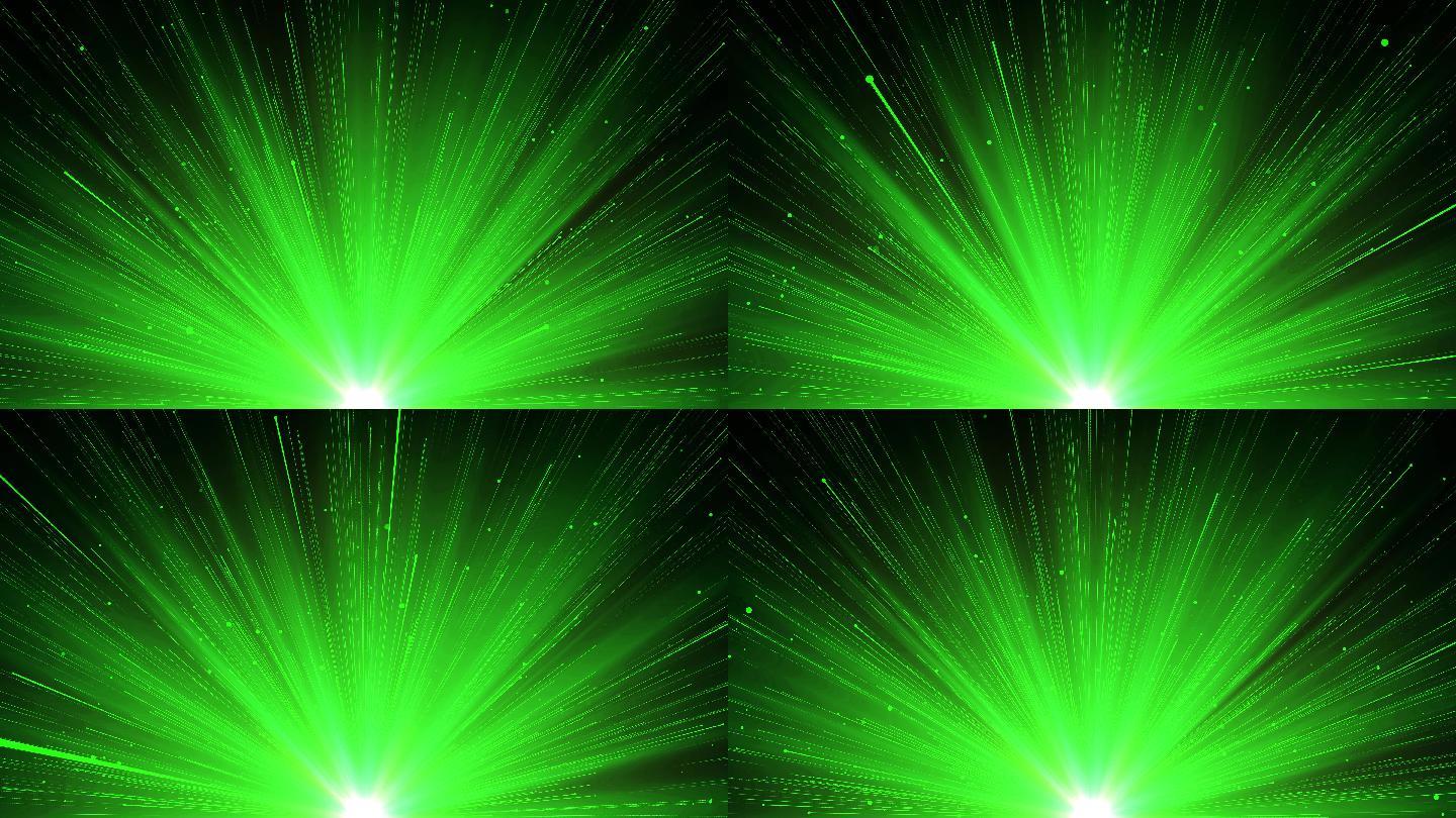 4k绿色粒子光芒万丈无缝循环