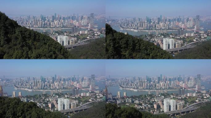 白天重庆航拍城市景色航拍山景航拍