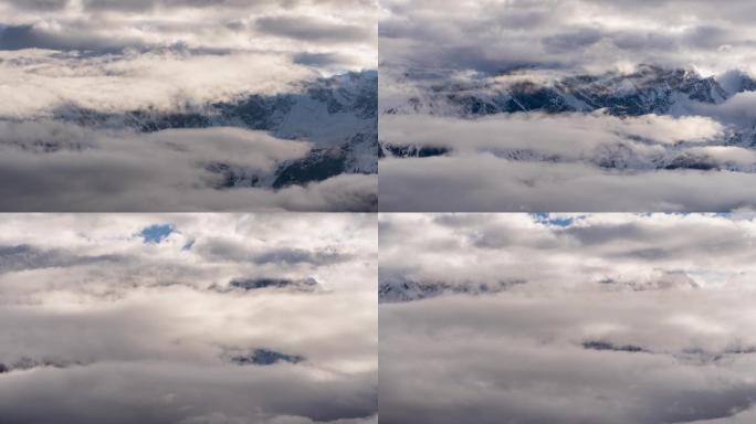 雪山多云弥漫变化多端空镜头