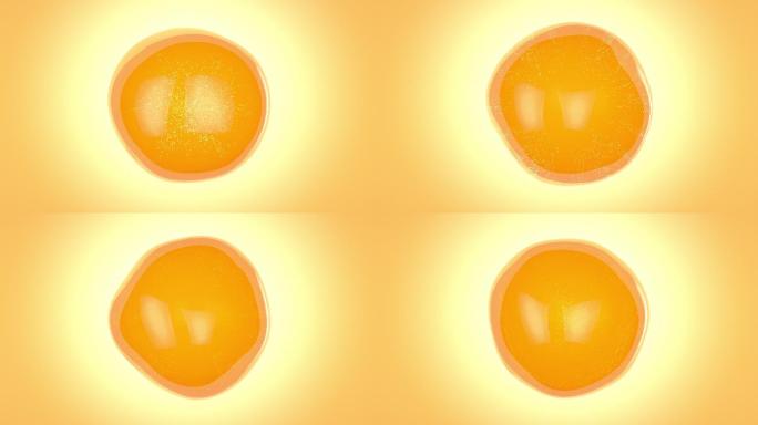 抽象橙色发光粒子细胞营养吸收激活美容护肤