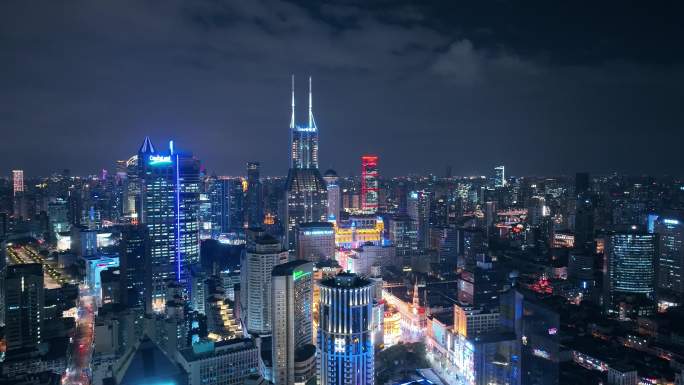 上海城市夜景航拍