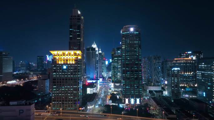 上海城市夜景航拍