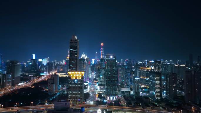 上海城市夜景航拍