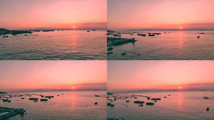 海岛渔村 静谧时光 黄昏日落