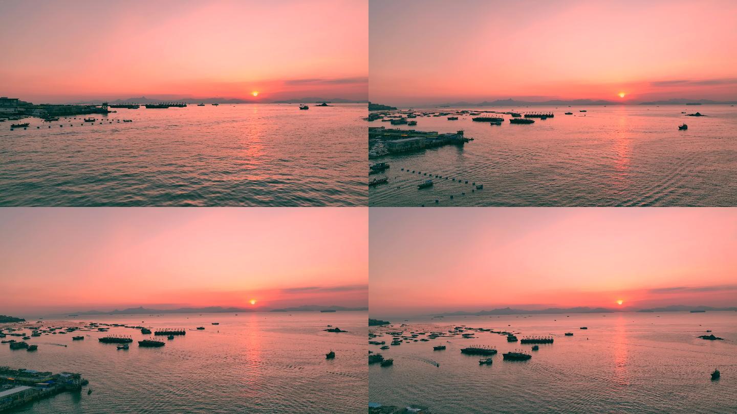 海岛渔村 静谧时光 黄昏日落