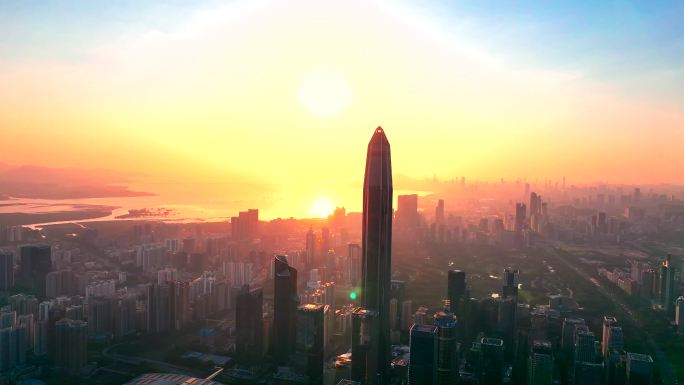 深圳城市大景地标航拍-平安金融大厦4K