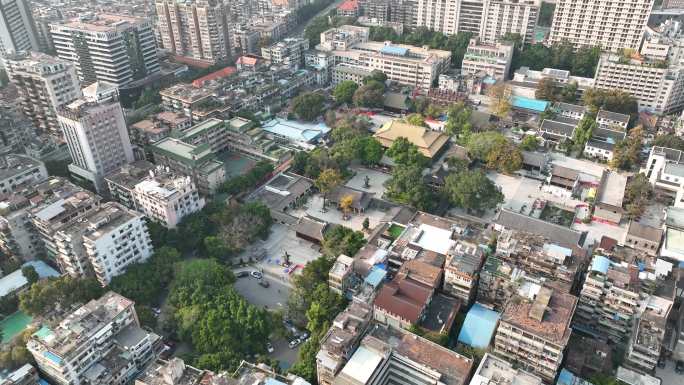 航拍广州中山六路居民全貌光孝寺庙（御3）