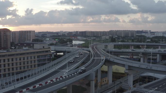 4K原素材-上海北横通道-中环线立交桥