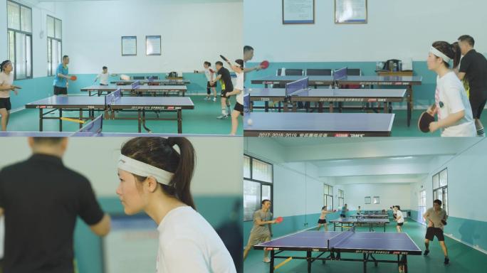 打乒乓球 全面运动  国球 职工活动中心