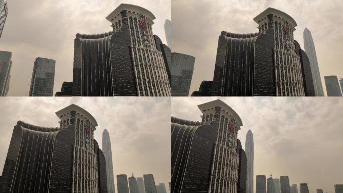 航拍深圳大中华平安金融大厦市民中心左向右