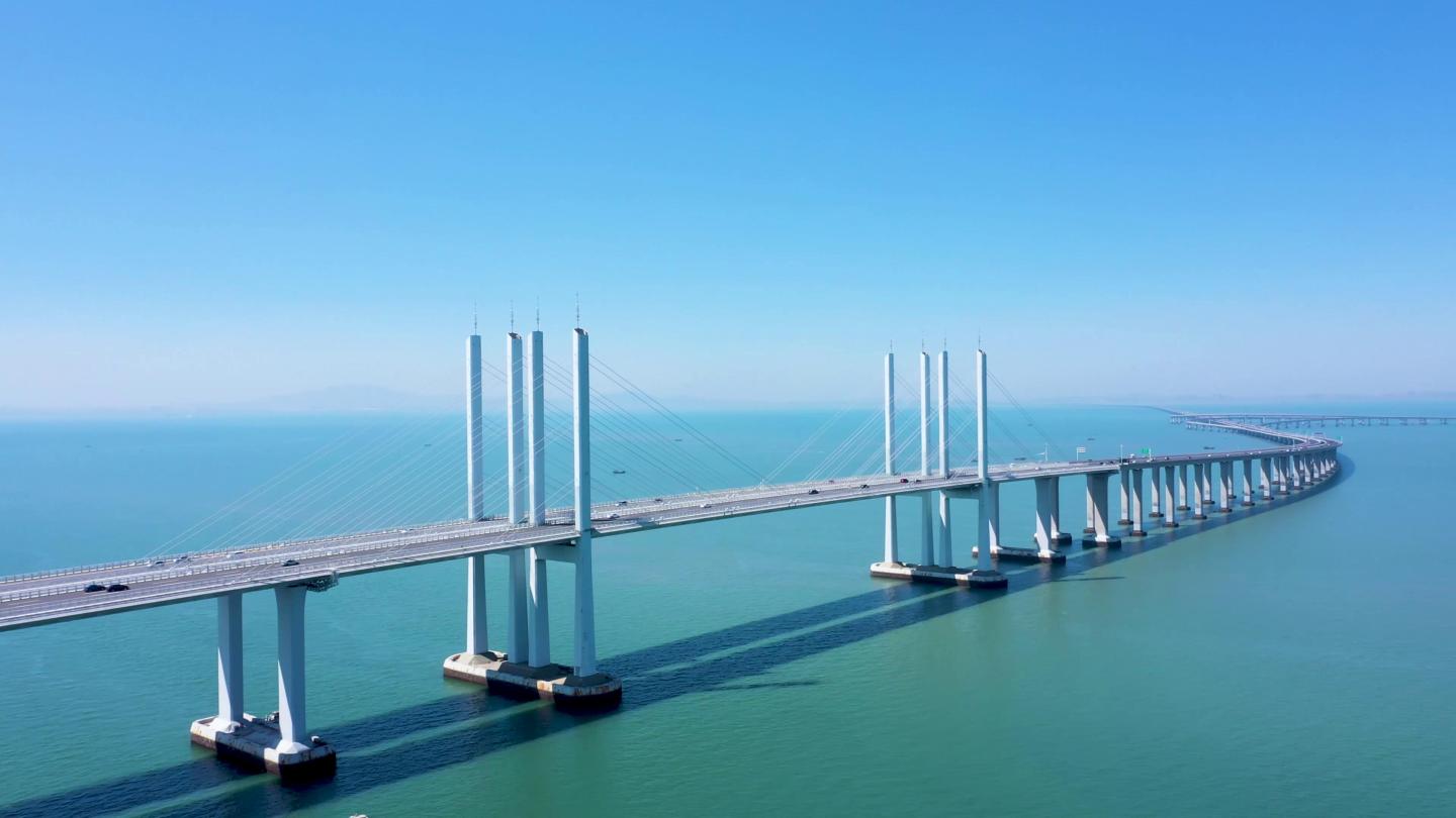 青岛胶州湾跨海大桥4k航拍素材