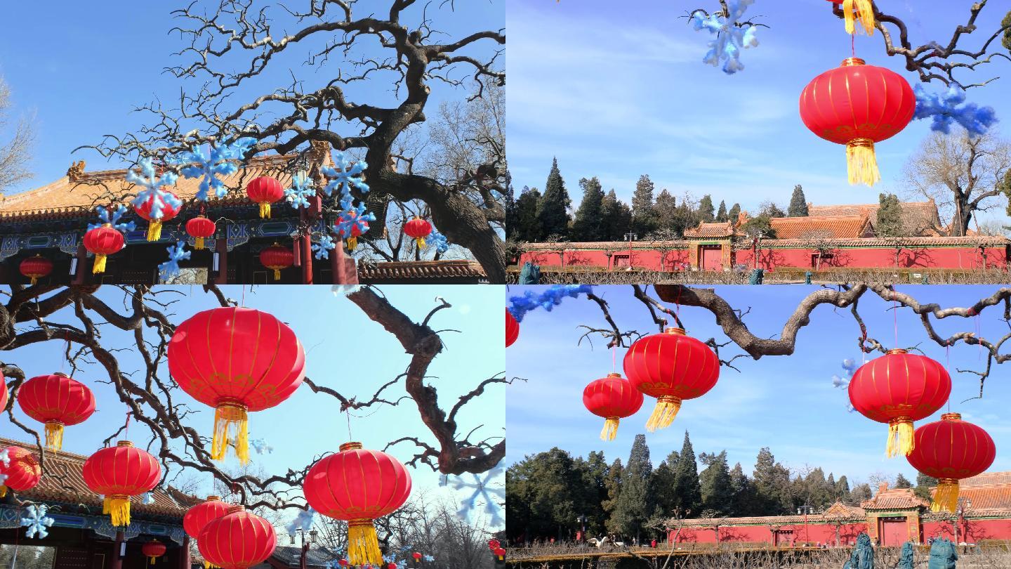 北京景山公园虎年春节红灯笼装饰