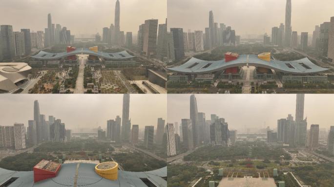 航拍深圳地标市民中心中心轴平安金融大厦