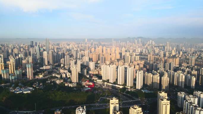 重庆江北区城市建筑航拍