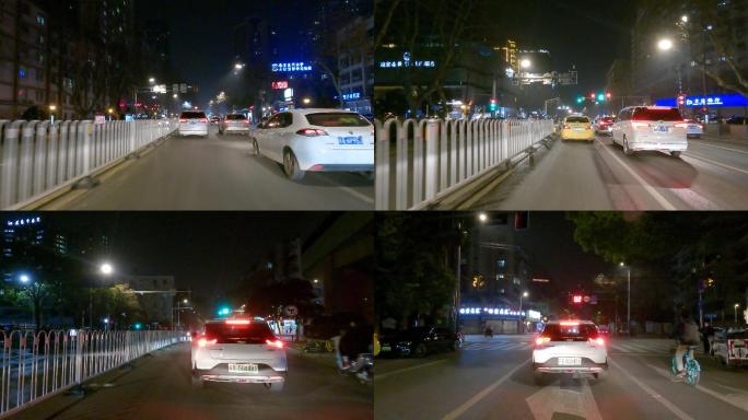 夜晚南京新街口车头空镜影视素材
