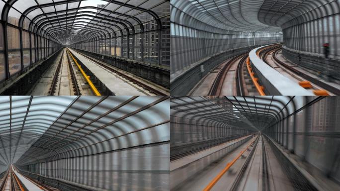 地铁高架桥隧道穿梭素材