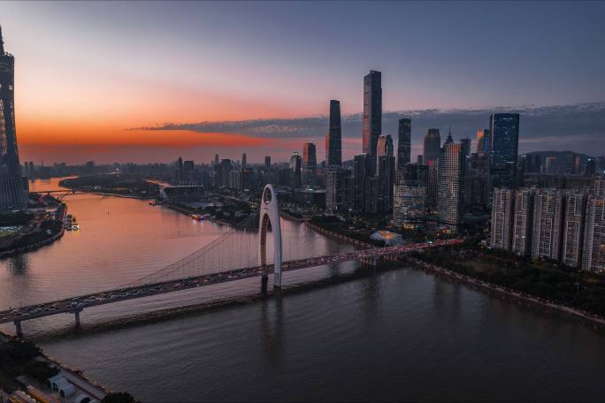 广州猎德大桥延时摄影