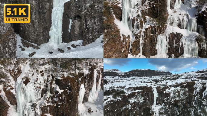 【5K】轿子雪山冰瀑布，雪山冰瀑，冰瀑