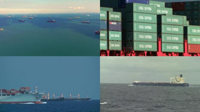 轮船航行集装箱万吨巨轮高清背景视频