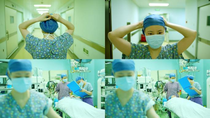 护士走进手术室4K医院走廊上班