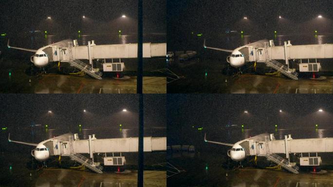 机场下雪素材 升格4K素材