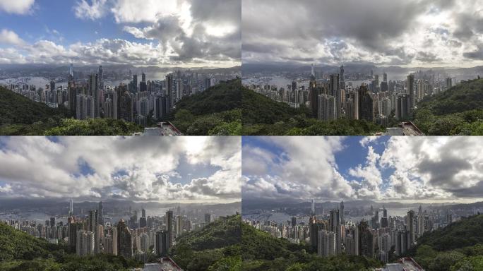 香港太平山顶俯视城市