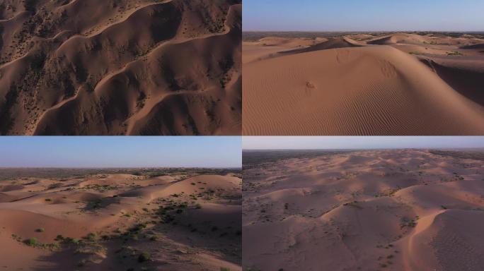 原创实拍沙漠日出延时及沙漠航拍八步沙