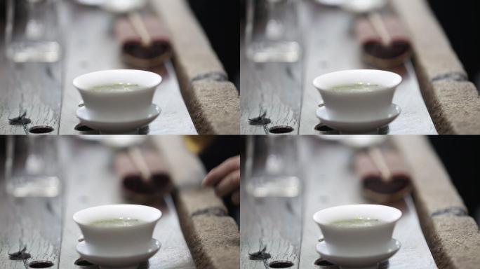 茶艺茶道泡茶倒水倒茶特写原素材一杯茶