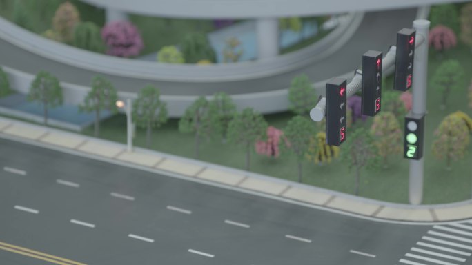 4K城市道路建筑沙盘模型
