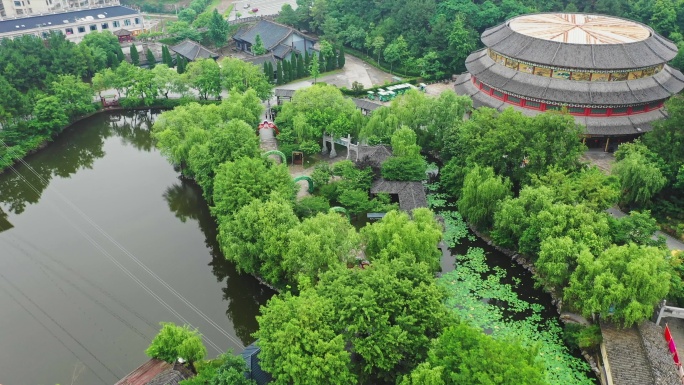 航拍横店影视城古建筑